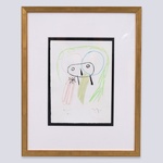 Joan Miro UNTITLED Unique Hand Embellished Aquatint