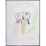 Joan Miro UNTITLED Unique Hand Embellished Aquatint