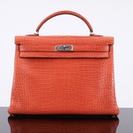 Hermes KELLY 40 Matte Porosus Retourne Handbag