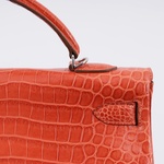 Hermes KELLY 40 Matte Porosus Retourne Handbag