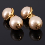 Chanel Faux Pearl Drop Estate Earrings
