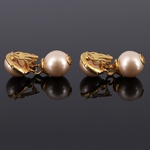 Chanel Faux Pearl Drop Estate Earrings