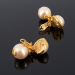 Chanel Faux Pearl Drop Estate Earrings