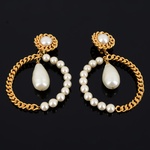 Chanel Hoop Faux Pearl Estate Earrings