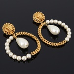 Chanel Hoop Faux Pearl Estate Earrings