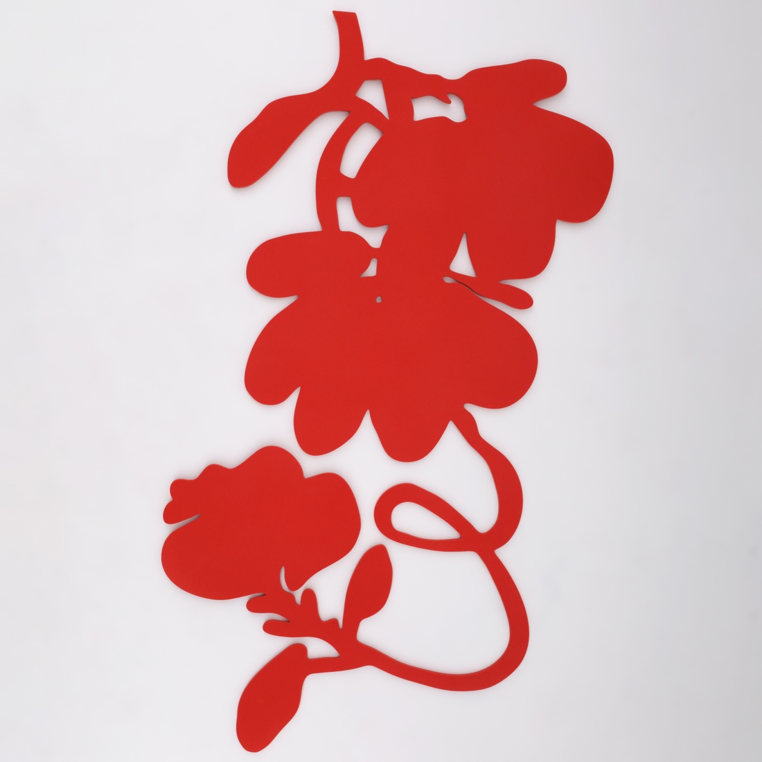 Donald Sultan THREE RED LANTERN FLOWERS Wall Sculpture, 54"H