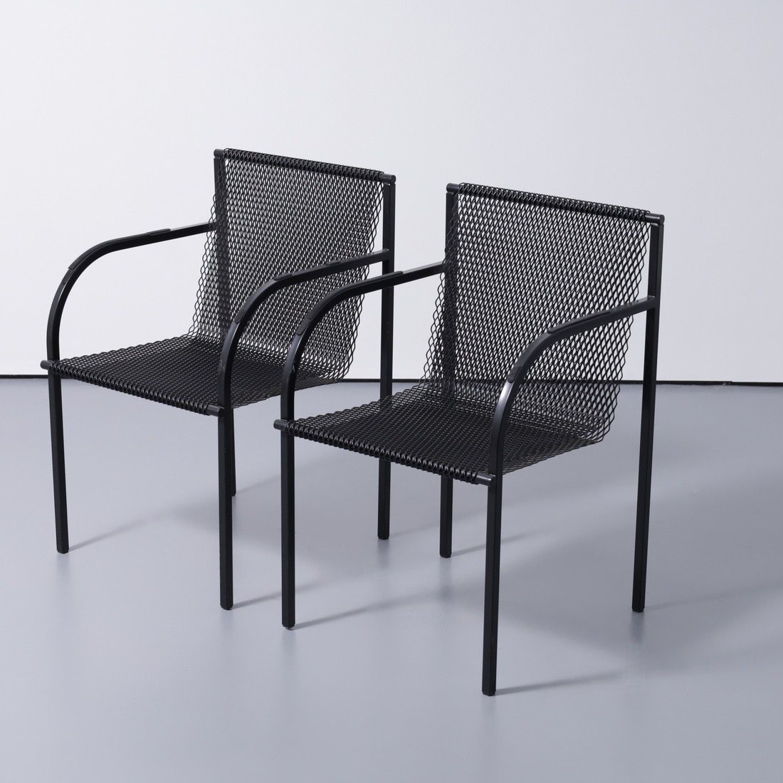 Pair of Shiro Kuramata R401 Arm Chairs