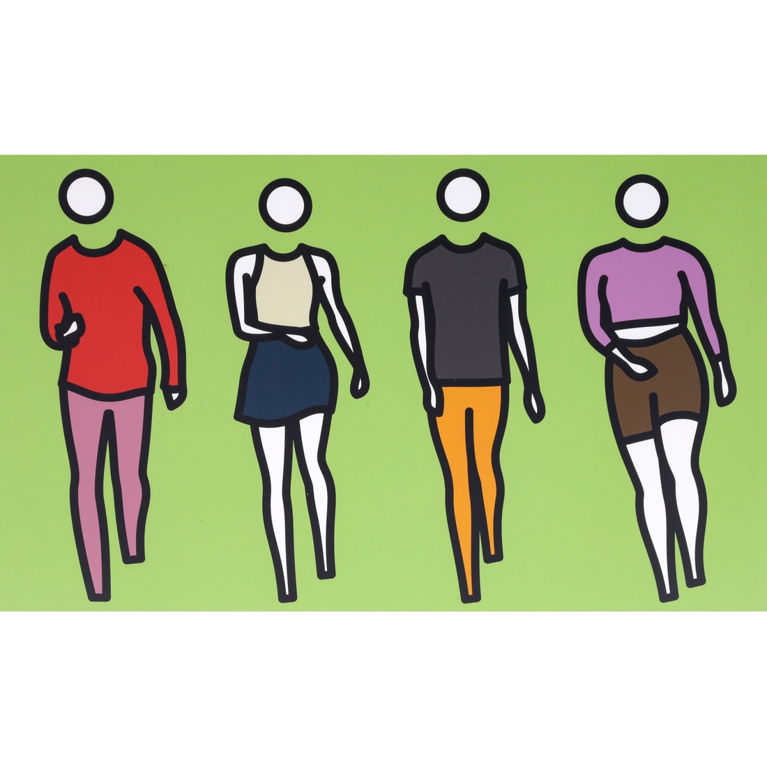 Julian Opie DANCE SYNCED 2 Screenprint, 59"W