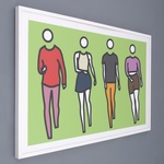 Julian Opie DANCE SYNCED 2 Screenprint, 59"W