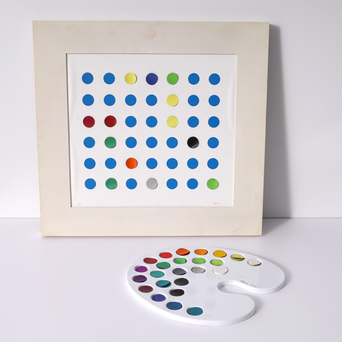 Yaacov Agam TRANSFORMABLE DIALOGUE #1 Lithograph & Palette