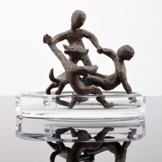 Chaim Gross Bronze Sculpture, Dog & Children