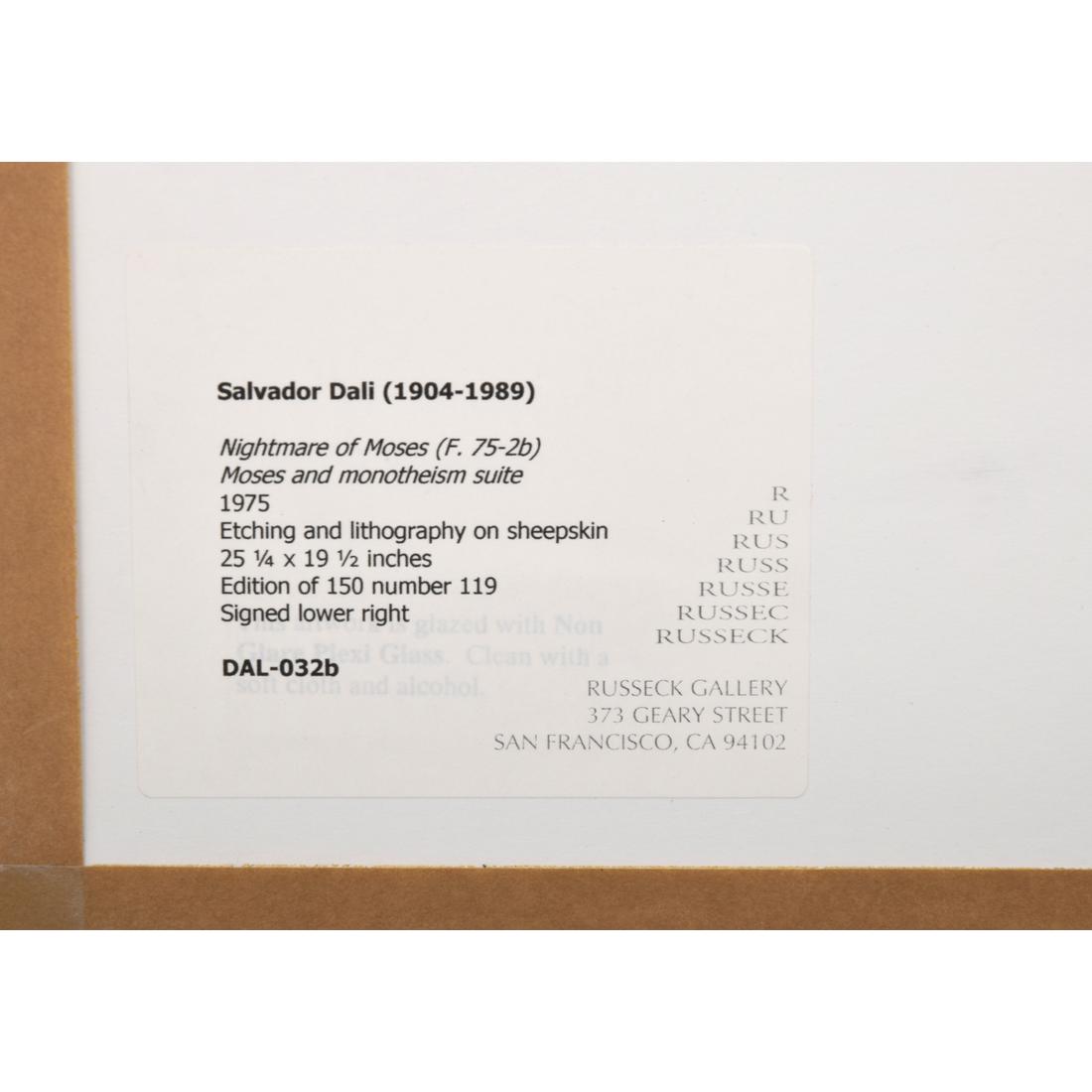 Salvador Dali “Nightmare of Moses” Lithograph, Signed Edition - Image 6