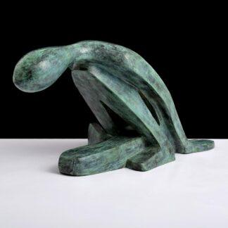 Victor Salmones Bronze Sculpture, Kneeling Figure