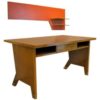 Rare Gio Ponti Desk and Wall Shelf, Forli Administrative Offices