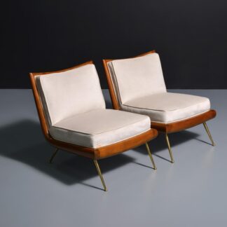 Pair of T.H. Robsjohn-Gibbings Slipper Lounge Chairs