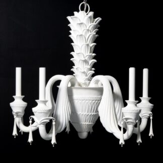 Neoclassical Palm Frond Chandelier, Manner of Serge Roche
