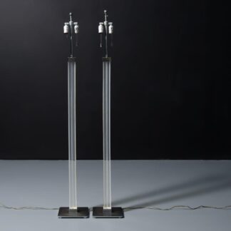 Pair of Karl Springer SQUARE COLUMN Floor Lamps
