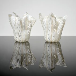 2 Fratelli Toso FAZZOLETTO Handkerchief Vases, Leslie Pina Collection