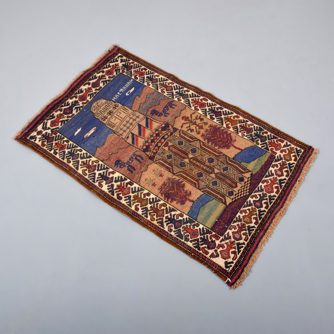 Baluch Pictorial Prayer Carpet Rug, Tower of Jam - Image 6