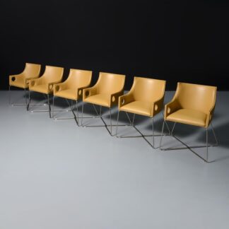 Bruno Moinard YPRES Leather Dining Chairs, Set of 12