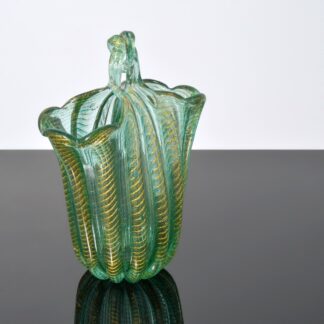 Ercole Barovier CORDONATO ORO Vase, 13.25″H, Murano
