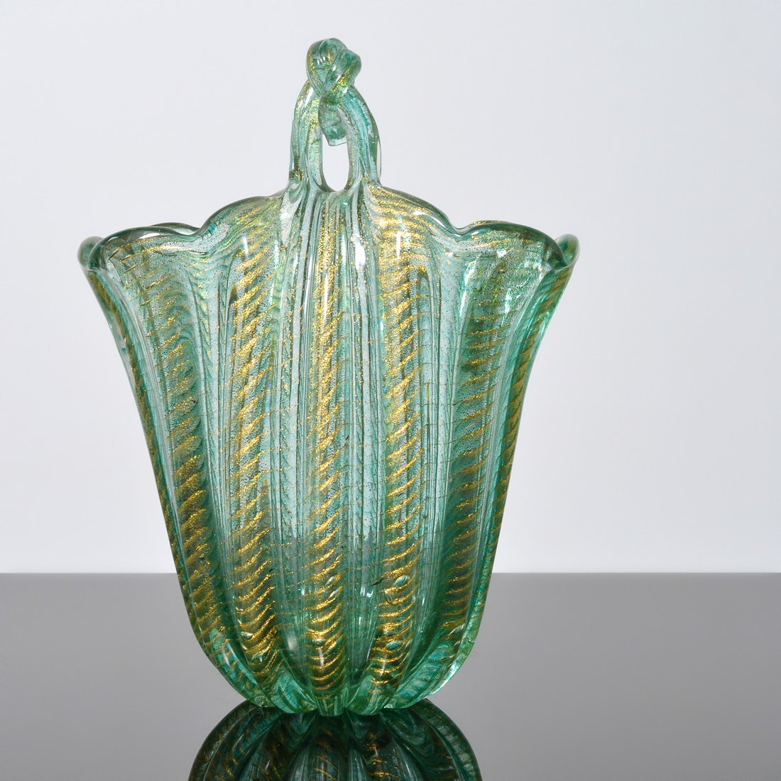 Ercole Barovier CORDONATO ORO Vase, 13.25″H, Murano - Image 2