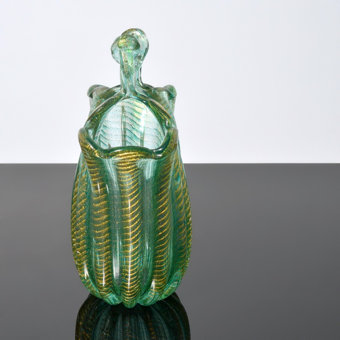 Ercole Barovier CORDONATO ORO Vase, 13.25″H, Murano - Image 5