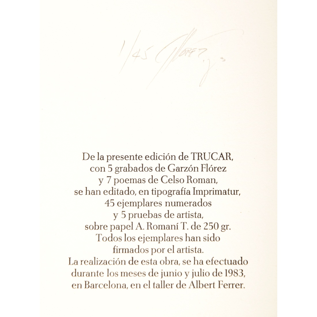 Garzon Florez & Celso Roman TRUCAR Book (Prints & Poetry) - Image 6