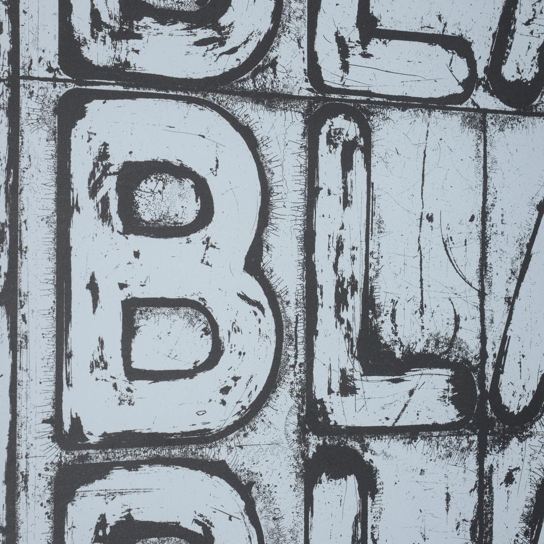 Large Mel Bochner BLAH BLAH BLAH (INVERSE) Silkscreen, 62″H - Image 12