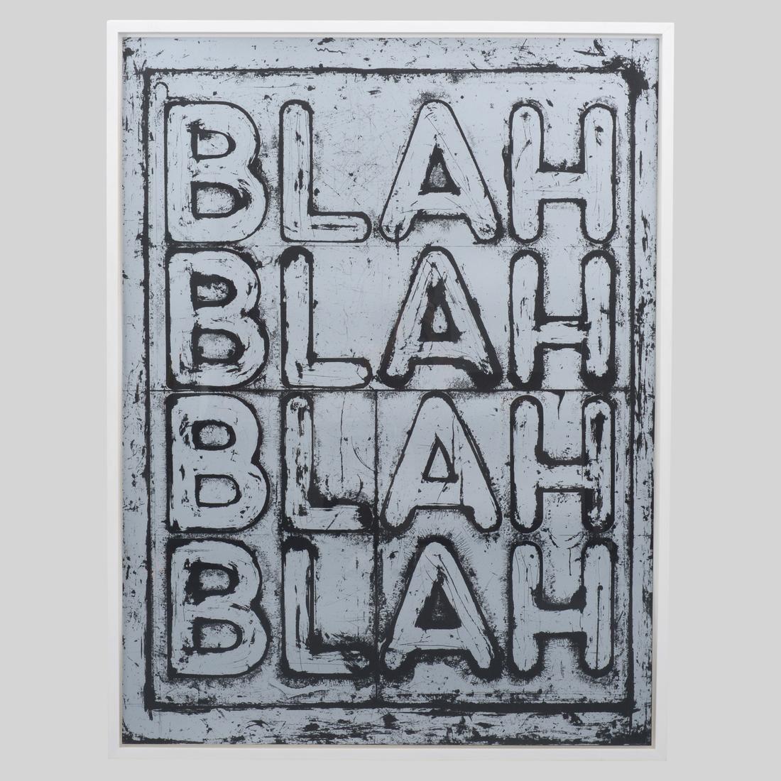 Large Mel Bochner BLAH BLAH BLAH (INVERSE) Silkscreen, 62″H - Image 2