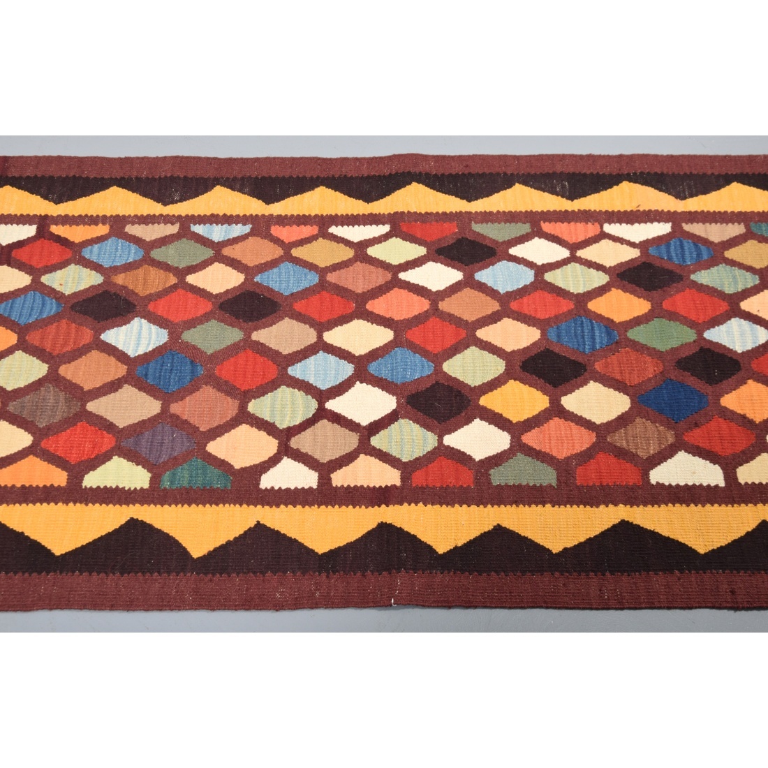 Large Yeni Kilim Runner Rug, 128″L – Mezzanine Gallery Shop at Metropolitan Museum - Image 4