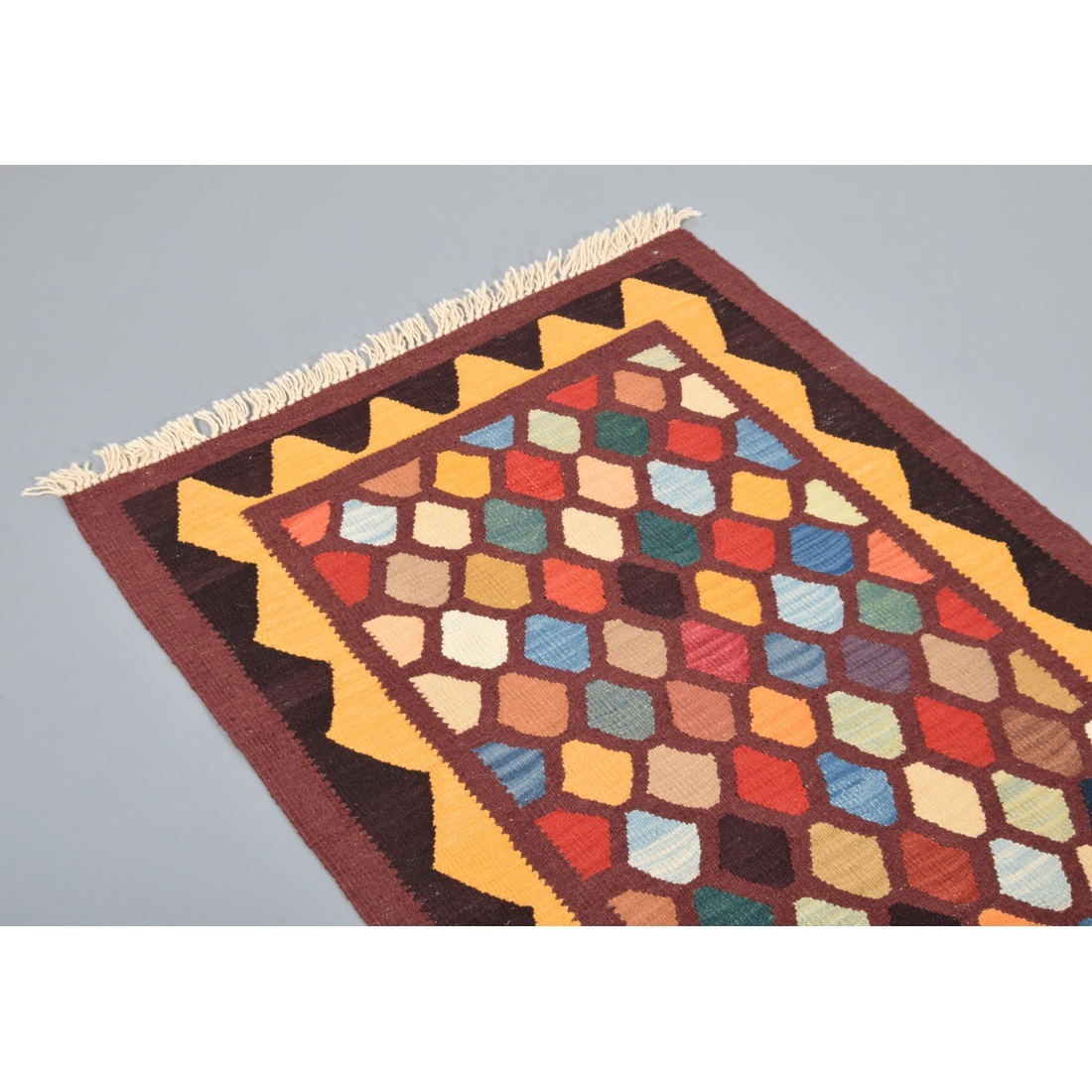 Large Yeni Kilim Runner Rug, 128″L – Mezzanine Gallery Shop at Metropolitan Museum - Image 5