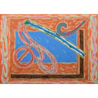 Monumental Frank Stella Unique Painting Over Limited Edition Screenprint
