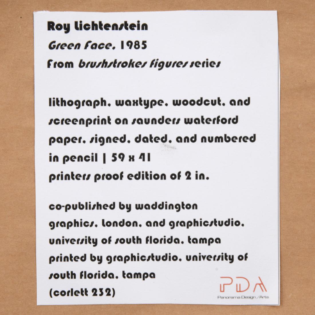 Roy Lichtenstein GREEN FACE Lithograph & Screenprint - Image 6