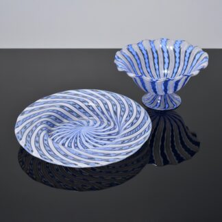 Salviati & Co. FILIGRANA Platter & Footed Bowl, Murano
