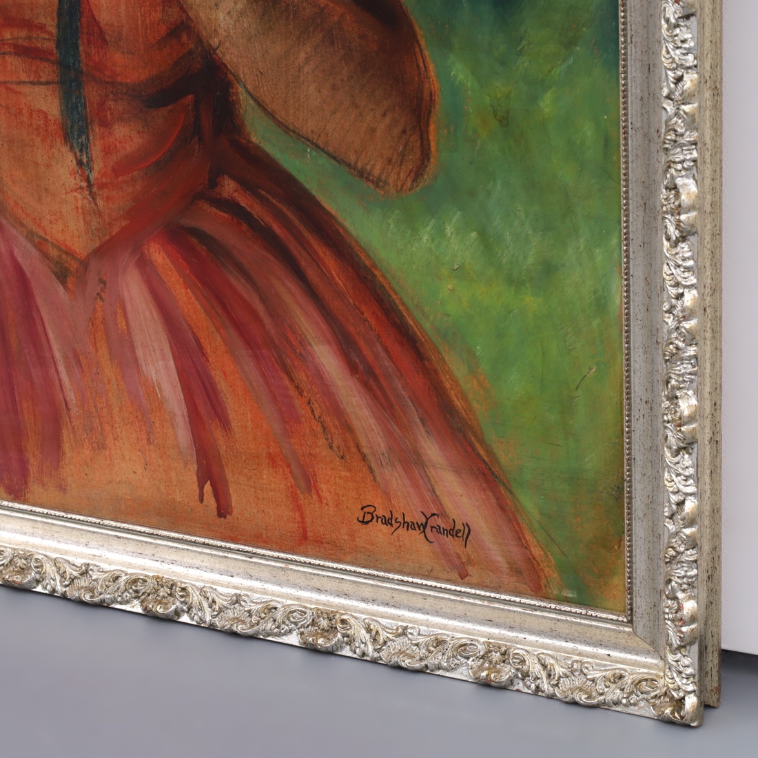 Bradshaw Crandell SUMMER GIRL RED DRESS AND WHITE HAT Painting, 39″H - Image 5