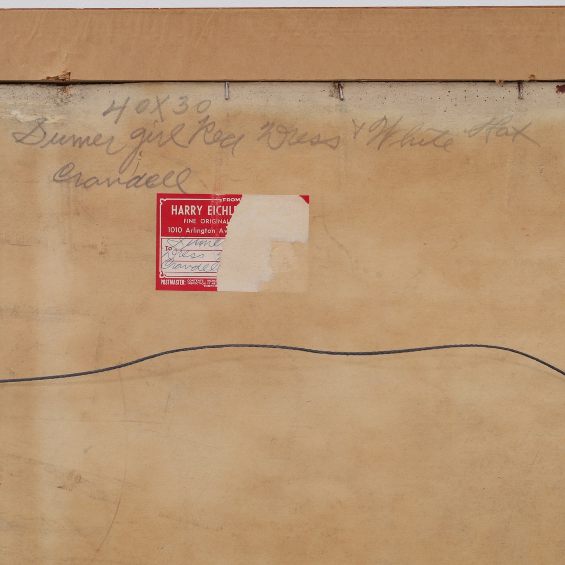 Bradshaw Crandell SUMMER GIRL RED DRESS AND WHITE HAT Painting, 39″H - Image 8