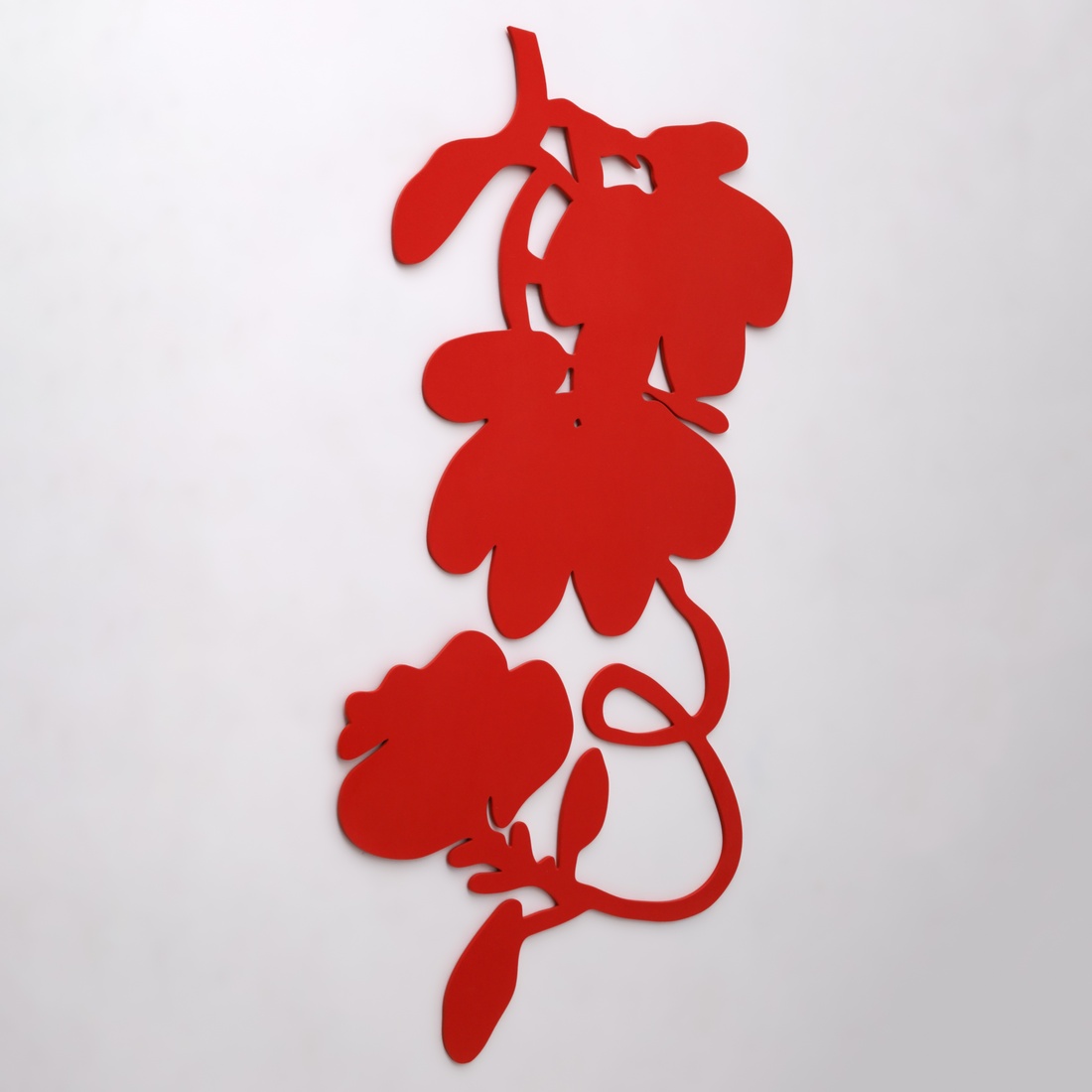 Donald Sultan THREE RED LANTERN FLOWERS Wall Sculpture, 54″H - Image 2