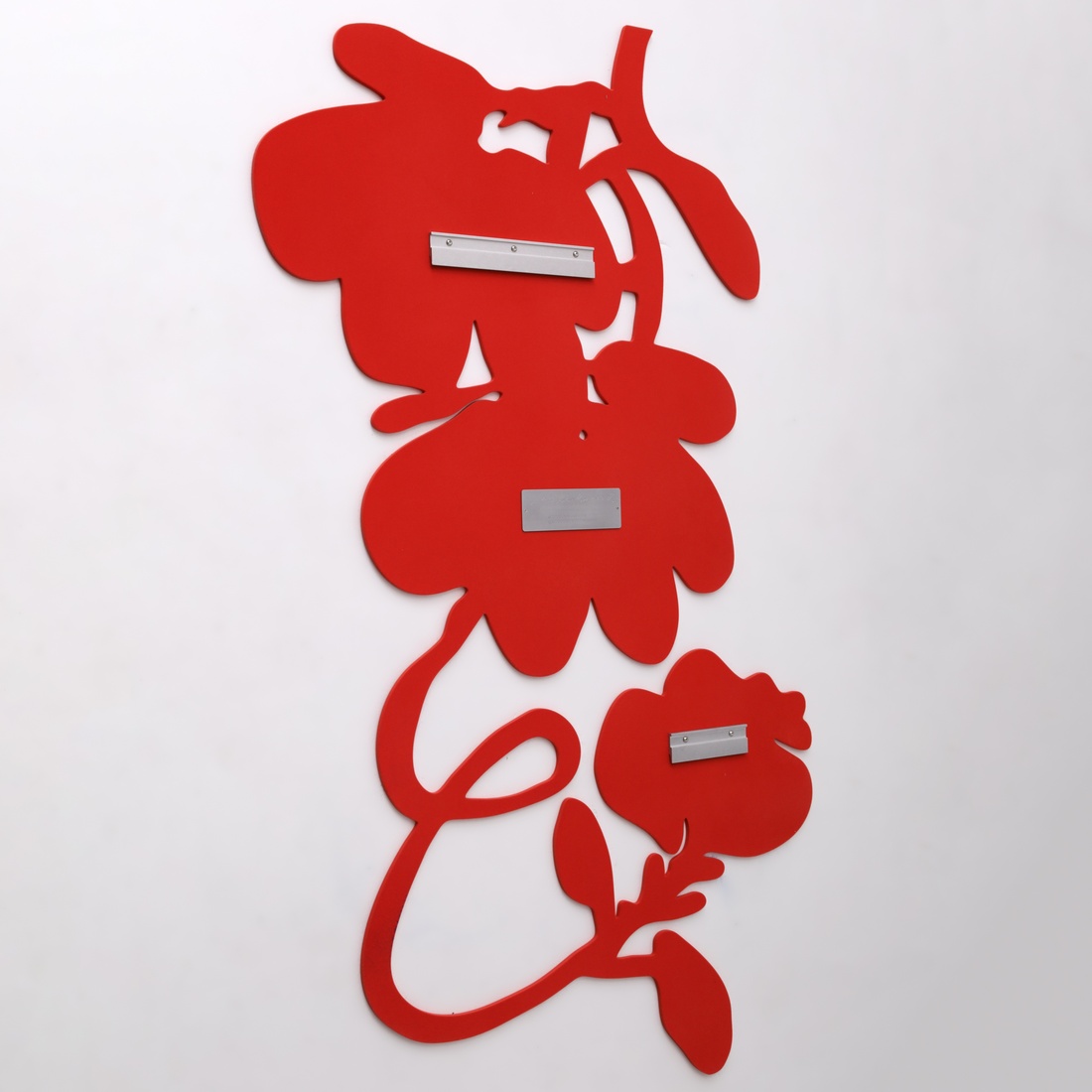 Donald Sultan THREE RED LANTERN FLOWERS Wall Sculpture, 54″H - Image 3