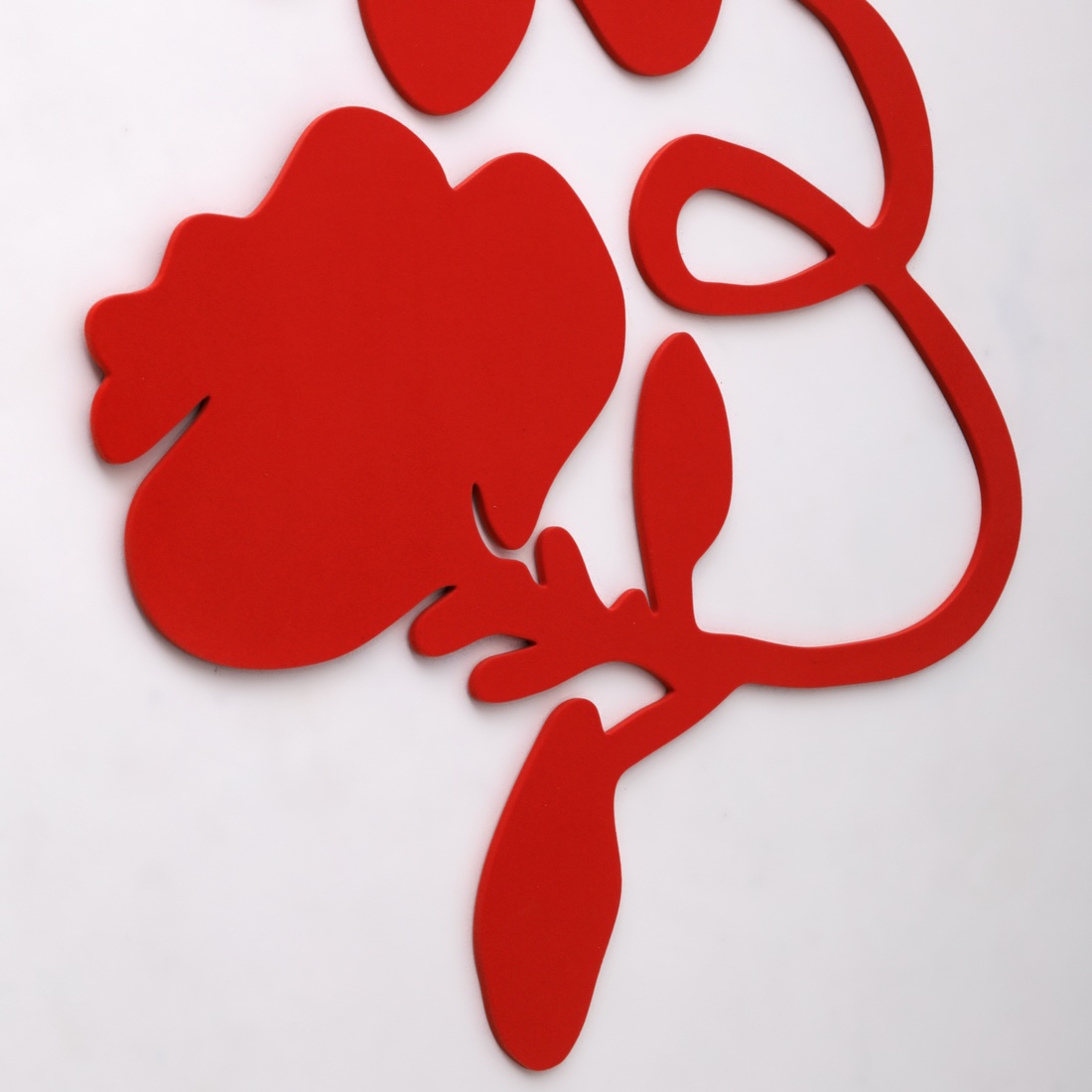 Donald Sultan THREE RED LANTERN FLOWERS Wall Sculpture, 54″H - Image 6