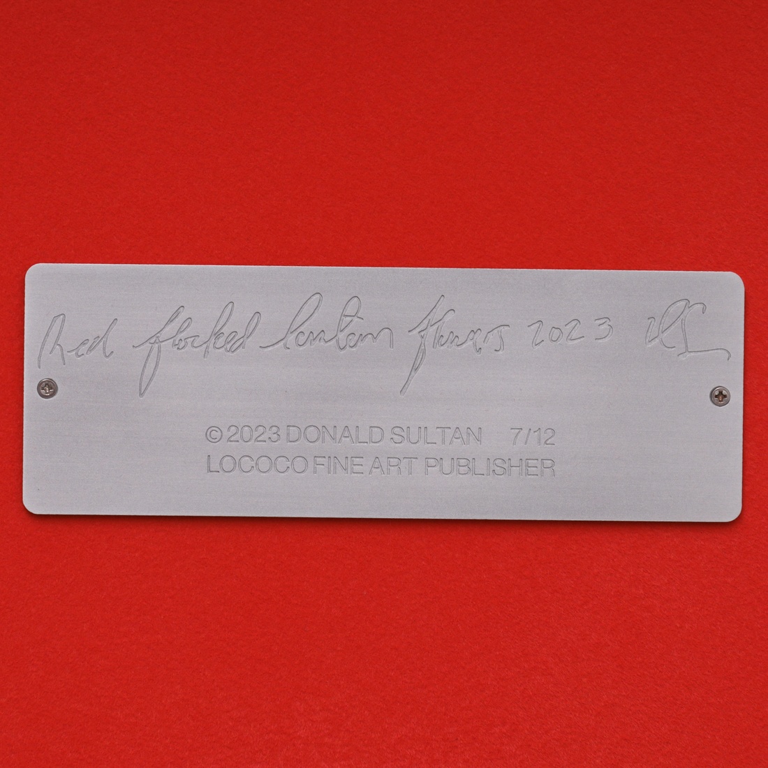 Donald Sultan THREE RED LANTERN FLOWERS Wall Sculpture, 54″H - Image 7