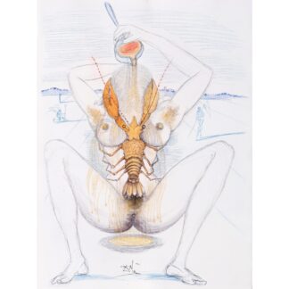Salvador Dali FEMME SURREALISTE AU HOMARD Lithograph