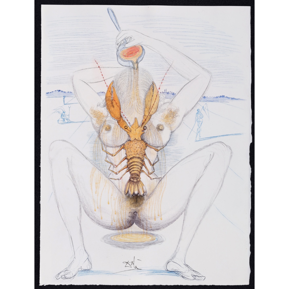 Salvador Dali FEMME SURREALISTE AU HOMARD Lithograph - Image 2