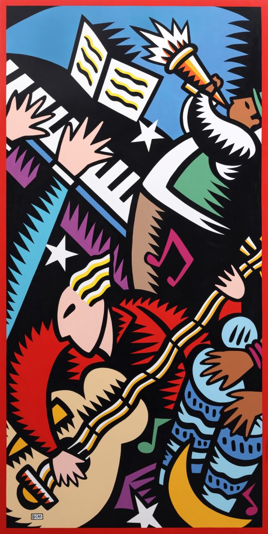 Burton Morris MUSIC Painting, 96"H