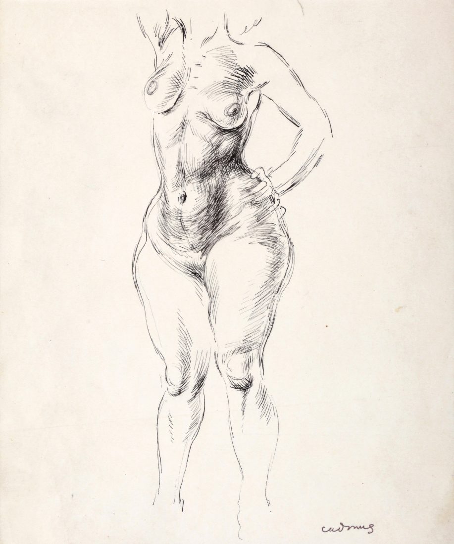 Paul Cadmus STANDING FEMALE NUDE Drawing