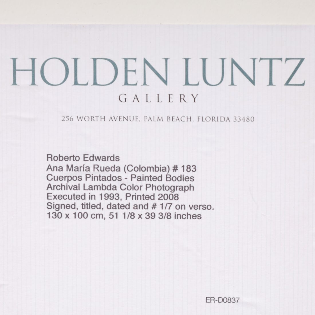 Roberto Edwards HL2-RUEDA-B5-ST Photograph with Catalog