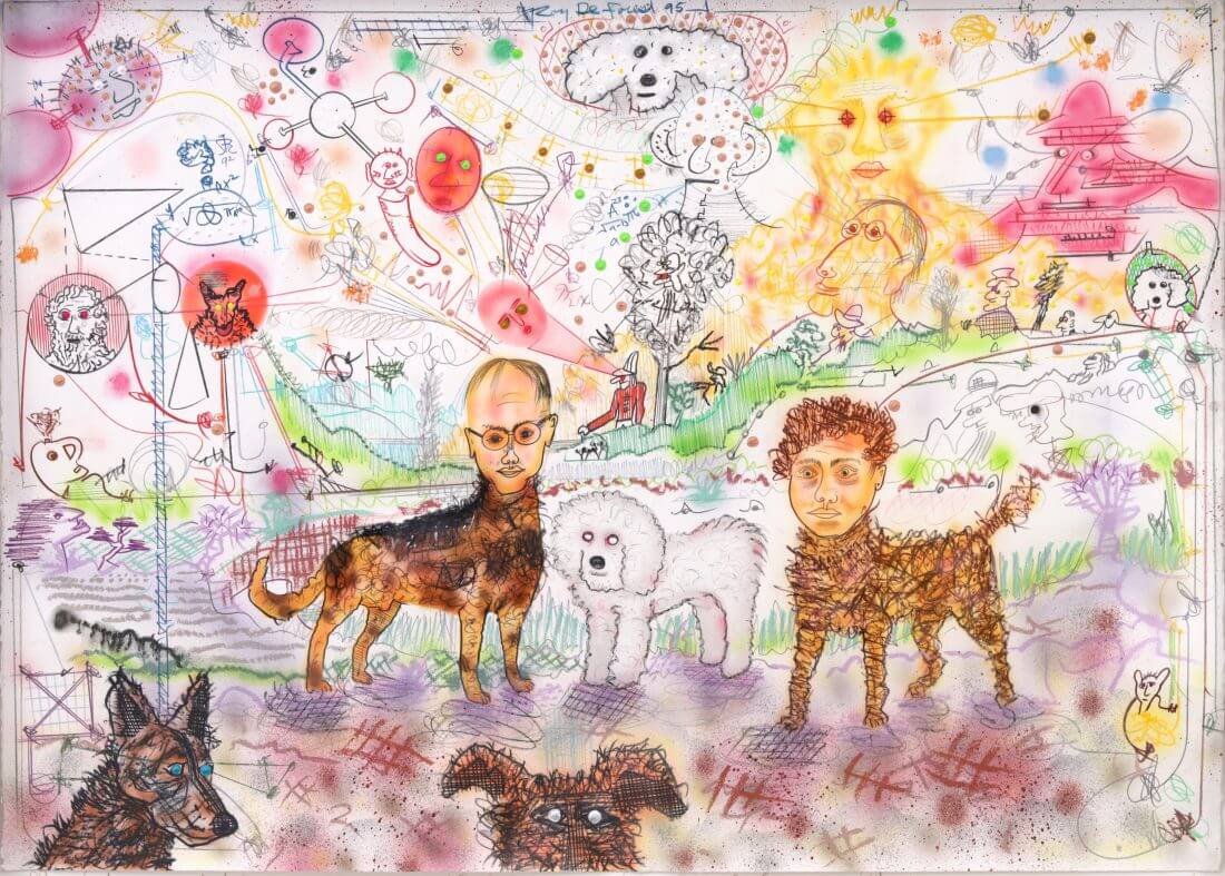 Roy De Forest TAYLOR FAMILY Painting, 41"W