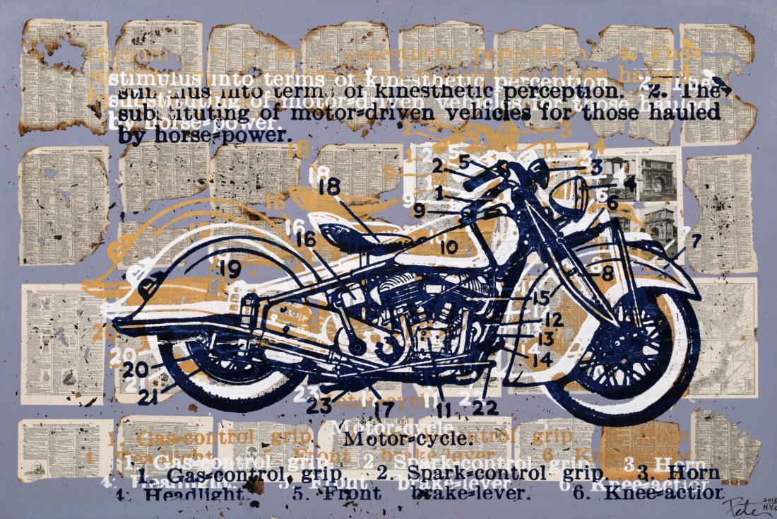 Peter Tunney MOTORCYCLE Painting, 72"W
